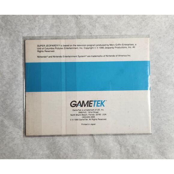 Nintendo Talking Super Jeopardy! 1991CIB Video Game In A Protector Pre-owned - Picture 8 of 10